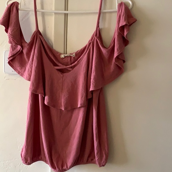 mikey & joey Tops - Flutter off shoulder shirt